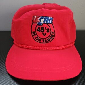 USCAN Vintage 45's Be On Target Red Adjustable Firearm/Gun Rope Hat